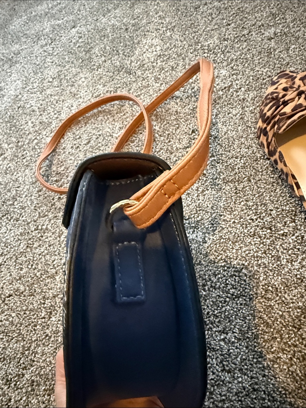Simply Noelle Navy and Brown Round Crossbody Bag - Picture 13 of 16